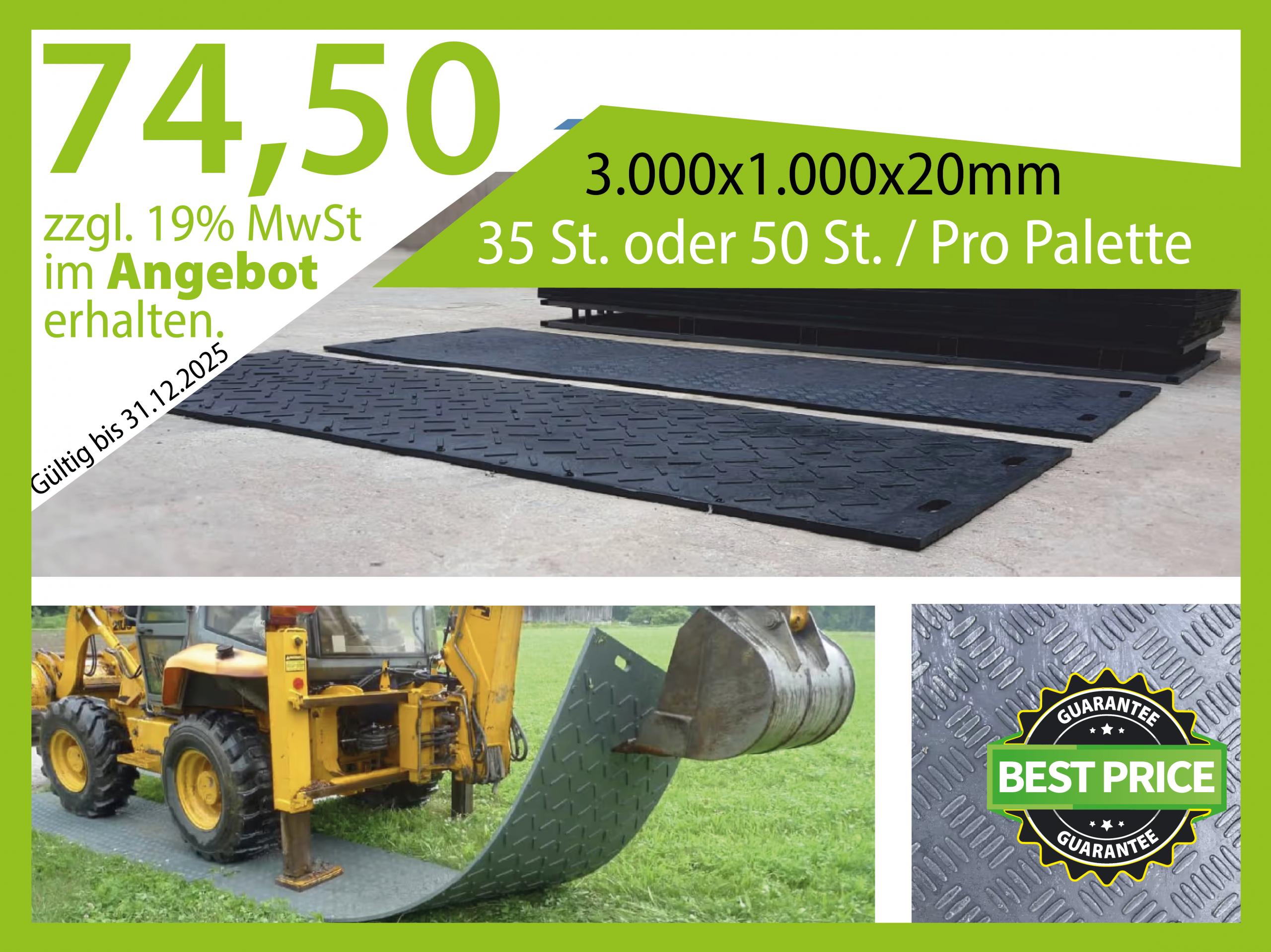 Kunststoff Fahrplatten